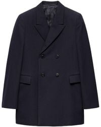 Prada - Double-Breasted Wool Jacket - Lyst