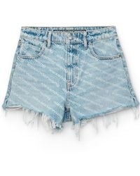 Alexander Wang - Bite Logo Denim Shorts - Lyst