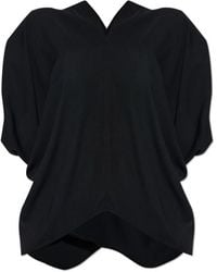 MM6 by Maison Martin Margiela - Draped V-Neck Blouse - Lyst