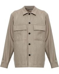 Paul Smith - Wool Overshirt With Patch Pockets - Lyst