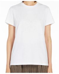 Max Mara - Giovane Logo Embroidered Crewneck T-Shirt - Lyst