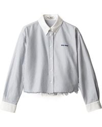 Miu Miu - Micro Pinstripe Cotton Shirt - Lyst