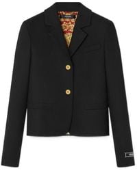 Versace - Button Cotton Jacket - Lyst
