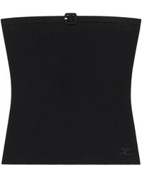 Courreges - Courrèges Buckle Knit Bustier Top - Lyst