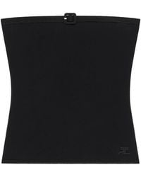 Courreges - Courrèges Buckle Knit Bustier Top - Lyst