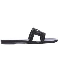 Versace - Greca Maze Embellished Slides - Lyst