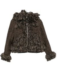 Sacai - Fringe-Trimmed Hooded Jacket - Lyst