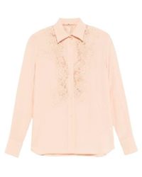 Ermanno Scervino - Lace-Panel Curved Hem Shirt - Lyst