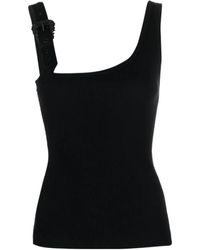 Versace Jeans Couture - Buckle-Embellished Ribbed Top - Lyst