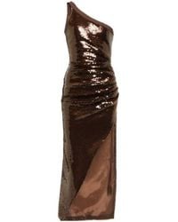 David Koma - One-Shoulder Sequined Midi Dress - Lyst