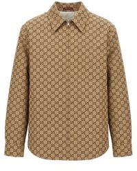 Gucci - Monogrammed Collared Zip-Up Jacket - Lyst