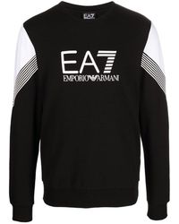 EA7 - Logo-Print Crew-Neck Sweatshirt - Lyst