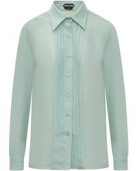 Tom Ford - Pleat Detailed Long-Sleeved Shirt - Lyst