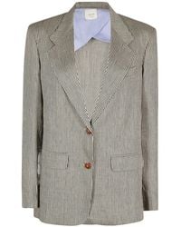 Alysi - Striped Single-Breasted Blazer - Lyst