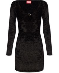 DIESEL - M-Coleen Logo-Plaque Brushed Effect Dress - Lyst