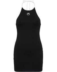 Marine Serre - Moon Logo Logo Detailed Jersey Mini Dress - Lyst