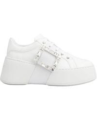Roger Vivier - Viv' Skate Embellished Sneakers - Lyst
