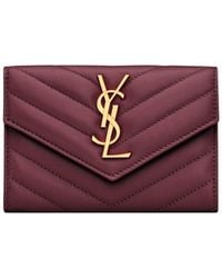 Saint Laurent - Cassandre Matelassé Small Envelope Wallet - Lyst