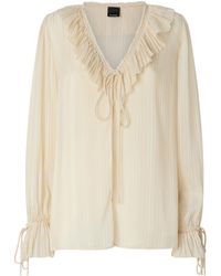 Pinko - Biddy Ruffled Long Sleeved Blouse - Lyst