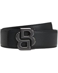 BOSS - Reversible Italian Leather Belt With Double B Monogram Buckle - Lyst
