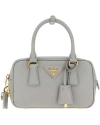 Prada - Structured Top Handle Tote Bag - Lyst