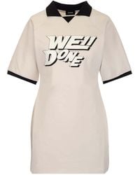 we11done - Logo Short-Sleeved Mini Dress - Lyst