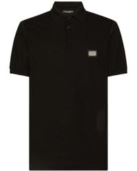 Dolce & Gabbana - Logo Plaque Short Sleeved Polo Shirt - Lyst