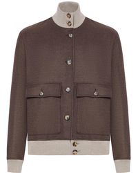 Brunello Cucinelli - Double Wool Flannel Bomber - Lyst
