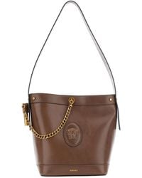 Versace - Pivot Small Leather Bucket Bag - Lyst