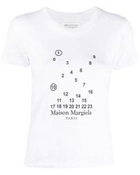 Maison Margiela - Numbers-Motif Cotton T-Shirt - Lyst
