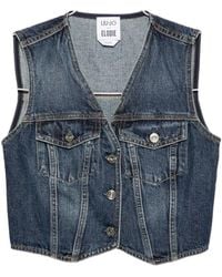 Liu Jo - X Elodie V-Neck Denim Jacket - Lyst