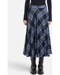 Marella - Plaid Flared Midi Skirt - Lyst