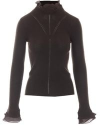 Liu Jo - Ruffled High Neck Knitted Top - Lyst