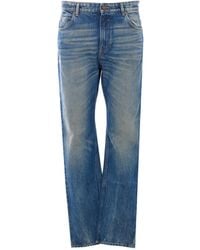 Balmain - Logo Patch Straight Leg Jeans - Lyst
