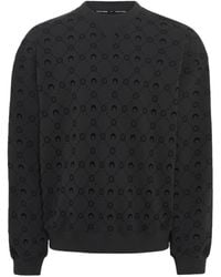 Marine Serre - Moonogram Flocked Fleece Relaxed Sweatshirt - Lyst