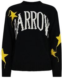 Barrow - Star Fringe Intarsia Crewneck Knit Sweater - Lyst