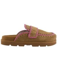 Mou - Low Bio Sabot Leather Stitching - Lyst