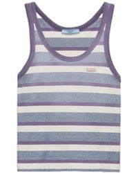 Prada - Sleeveless Striped Top - Lyst