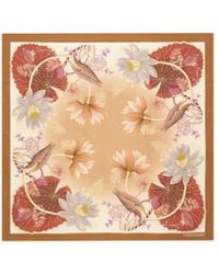 Ferragamo - Ferragamo Water Lilies Print Scarf - Lyst