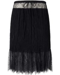 Pinko - Lace-Detail Gathered Skirt - Lyst