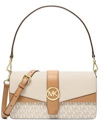 Michael Kors - Greenwich Medium Signature Logo Convertible Crossbody Bag - Lyst