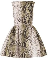 Oscar de la Renta - Snake-Print Faille Minidress - Lyst