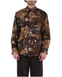 MSGM - Paint Splatter-Print Cotton Shirt - Lyst