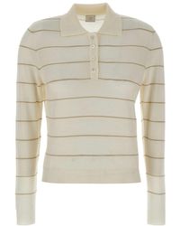 Eleventy - Striped Polo Knitted Top - Lyst