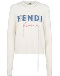 Fendi - Ivory Stretch Cashmere Blend Sweater - Lyst