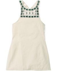 Miu Miu - Cotton Embellished Apron Mini Dress - Lyst