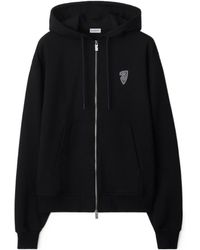 Burberry - Ekd Motif Zip-Up Drawstring Hoodie - Lyst