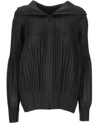 Pleats Please Issey Miyake - Pleats Please Issey Miyake Fluffy Basics Hooded Blouse - Lyst