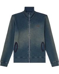 DIESEL - S-Wafy-Zip Faded Effect Sweatshirt - Lyst