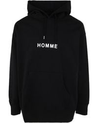 Comme des Garçons - Comme Des Garçons Homme Logo Printed Drawstring Hoodie - Lyst